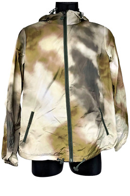 Centigrade Water Resistant Packable Hooded Zip Front Rain Jacket Olive