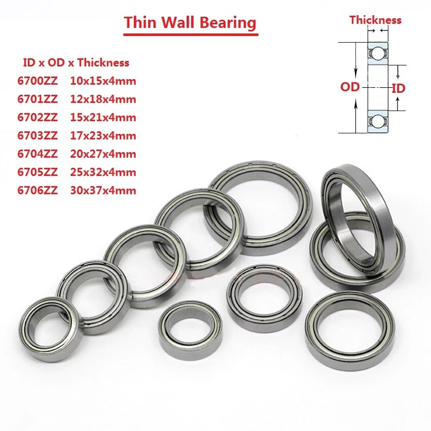 Super Thin Wall Sealed Bearings Steel Deep Groove Ball Bearing