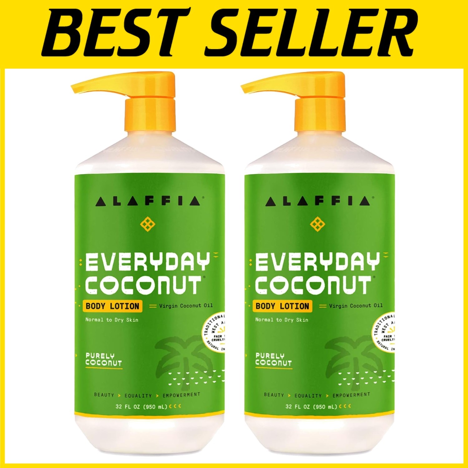 Luxurious Pure Coconut Body Lotion - Hydration & Sustainability (2 x 32 Fl Oz)