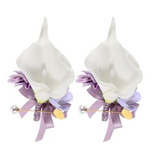  2 Pcs Corsage De Lys Calla Épinglette Fleur Broches Fleuries Pour Femmes À Col