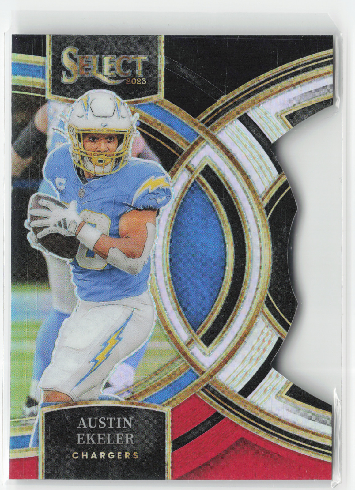 2023 Panini Select - Premier Level Austin Ekeler #169 Black & Red Prizm Die-Cut