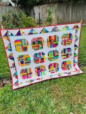 NEW Handmade BRIGHT Scrappy FUN Baby Crib Size Patchwork Quilt 40" x 48"