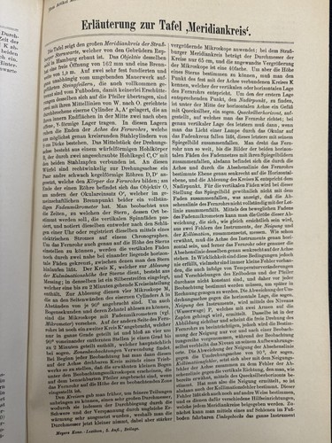 antike Grafik Technik /Werkzeuge: Meridiankreis der Sternwarte Straßburg um 1900 - Bild 6 von 7