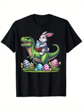 Easter Bunny Riding T Rex Happy Easter Boys Girls Boys Girls T-Shirt for Boys