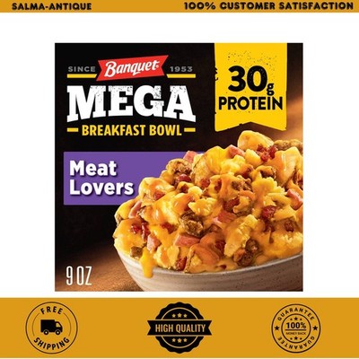Banquet MEGA Breakfast Bowl Meat Lovers Frozen Meal 30g Protein 9 oz