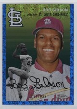2023 Chrome Platinum Anniversary Blue Mini-Diamond Refractor Bob Gibson HOF v1x