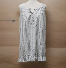 Eileen West Blue Floral Ballet Nightgown Small Cottagecore 100 Cotton