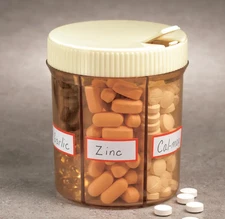 6 Section Pill Organizer Dispenser Case Organizer Vitamin Holder 6 Compartments