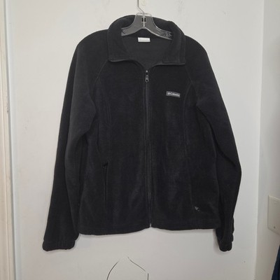 Columbia Womens XL Black Full Zip Fleece Jacket Mock Neck Outdoor Layering