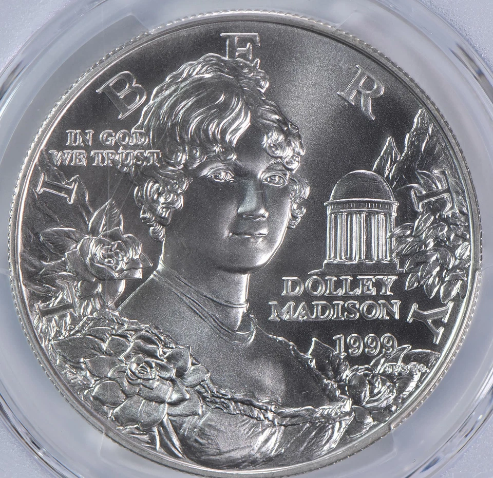 1999-P Dolley Madison Commemorative Dollar MS70 PCGS Blue Label *8120 - Image 3 of 4