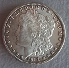 Morgan Silver Dollar Coin 1891 Mintmark: S