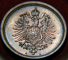4220) Empire 1 Pfennig Three Emperor Year 1888 a Berlin in mint/UNC BN