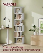 VASAGLE Bücherregal, Regal mit 6 Ebenen, 24 x 40 x 191 cm, Standregal, Büroregal