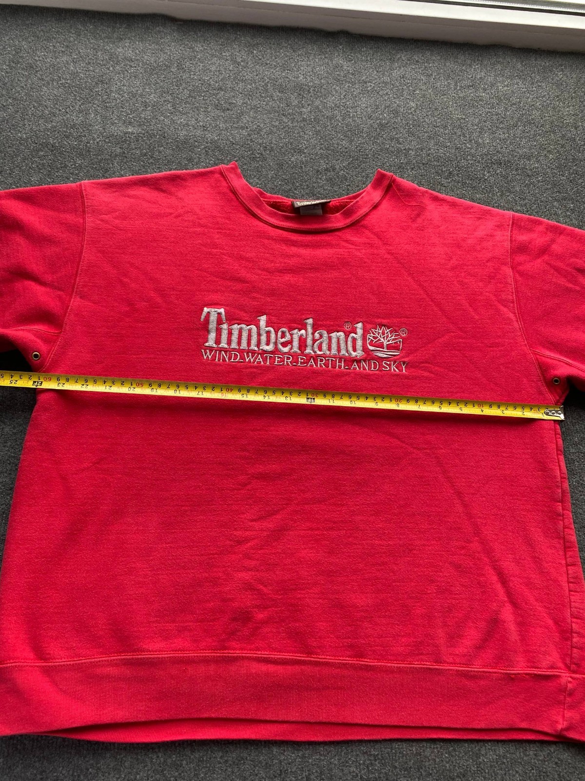 ⚡️90s Timberland Big Logo Vintage Red Sweatshirt Y2k Rare xxl pullover image 10
