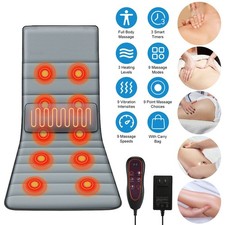 Full Body Electric Massage Mat with Heat Vibration Massage Pad Cushion Back Mass