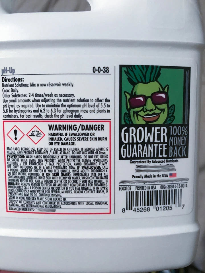 Advanced Nutrients - Ph Up - 500 Ml - raises ph level concentrated liquid 0-0-38 - Image 3 of 4