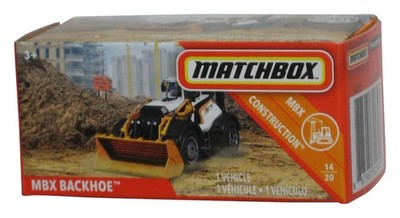 Matchbox MBX Construction 14/20 (2019) Power Grabs Box White Backhoe Metal Toy 2