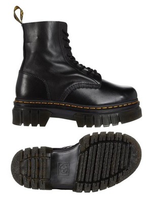 NEW Dr. Martens Audrick 8-Eye Women Boots Shoes, Black Nappa Lux