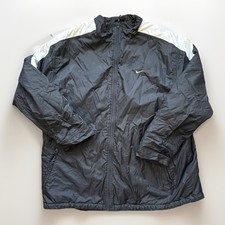 Vintage 90's Nike Full Zip Quilt Lined Windbreaker Jacket Mens 2XL Black