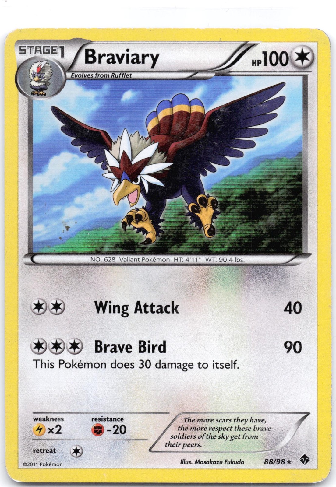 Braviary 88/98 Holo Emerging Powers MP