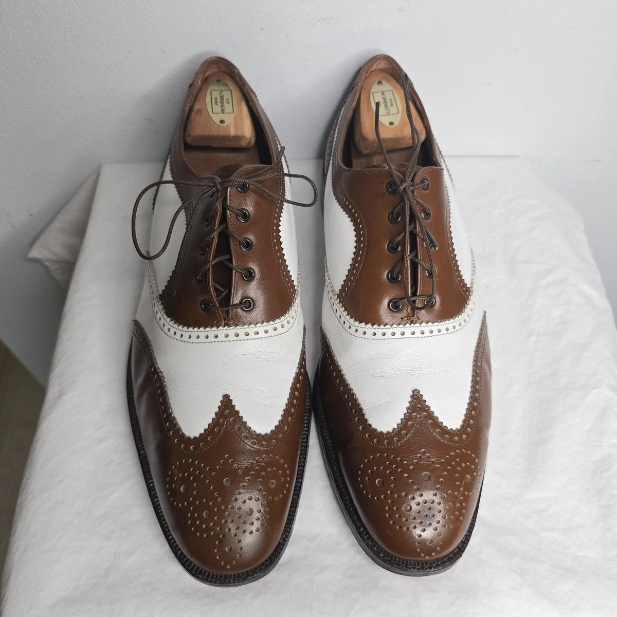 Florsheim Markham Limited Brown/Navy Dress Shoes 8.5D Oxford Florsheim White Dress Shoes for Men for sale | eBay main image 2
