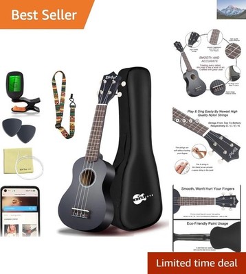 21-Inch Soprano Ukulele Beginner Pack - Gig Bag, Tuner & Free Online Lessons