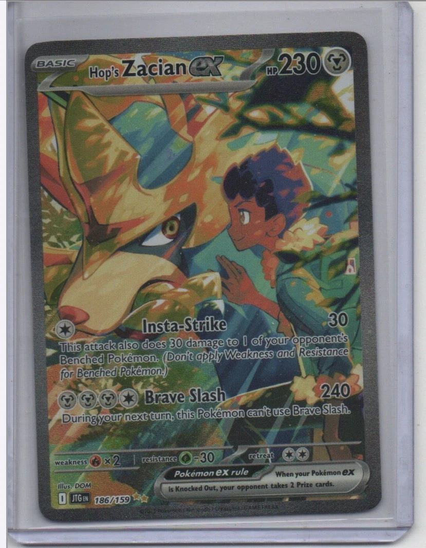 Deal for Hop's Zacian EX Holo Pokemon Card 186/159 Sv09 Journey Together