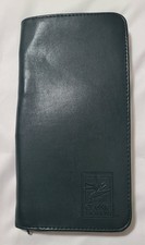 Vtg Classic Vacations Leather Passport Holder Green Travel Portfolio Storage GUC