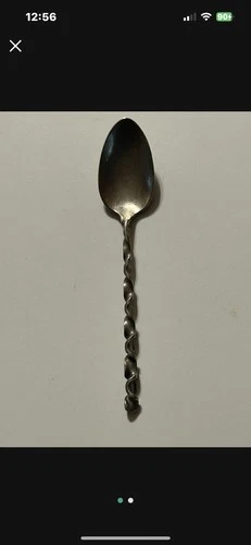 GORHAM Demitasse SPOON 1885 No. 5 -C TWIST STERLING SILVER .925 GOLD WASH Mono