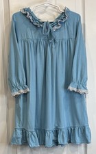 BambooBud Bamboo Nightgown Sleep Dress Blue 4T Lace Ruffle Pajama Soft Cozy