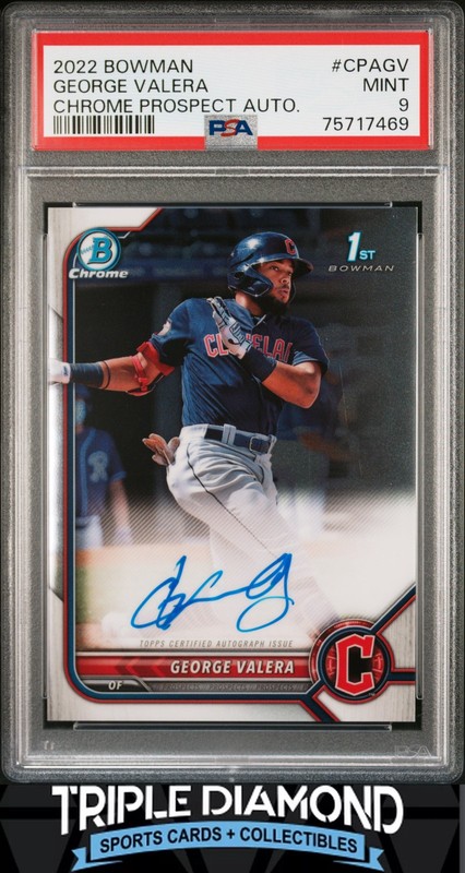 2022 Bowman Chrome 1st George Valera Prospect Autograph Auto PSA 9 AE259