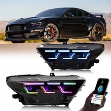 1pair Rgb Led Headlight For Ford Mustang 2015 2016 2017 Head Front Lamp Assembly 1pair Rgb Led Headlight For Ford Mustang 2015 2016 2017 Head Front Lamp Assembly