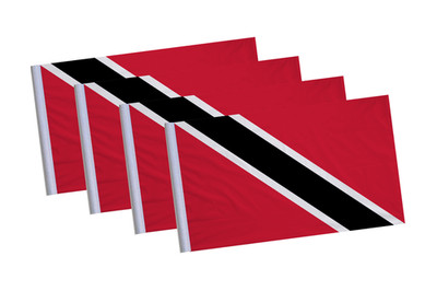 Trinidad und Tobago Flaggen - 4er Pack Mini Ärmelfahnen - 23 cm x 15 cm