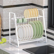 Dish Rack with Drainboard, 11 Slots Upringht Plate Organizer Holder for Kitchen 