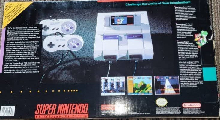Super Nintendo SNES Console Complete In Box CIB Fully Functional