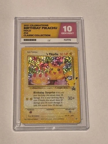 Pokémon TCG Pikachu Birthday Celebrations 25th Anniversary ACE 10