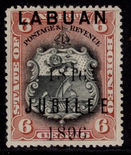 NORTH BORNEO - Labuan QV SG87, 6c black & brown-lake, M MINT. Cat &pound;55.