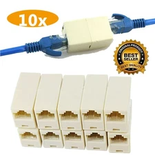 10 Pcs RJ45 Lan Coupler Ethernet Network Extension Broadband Adapter Coupler NEW