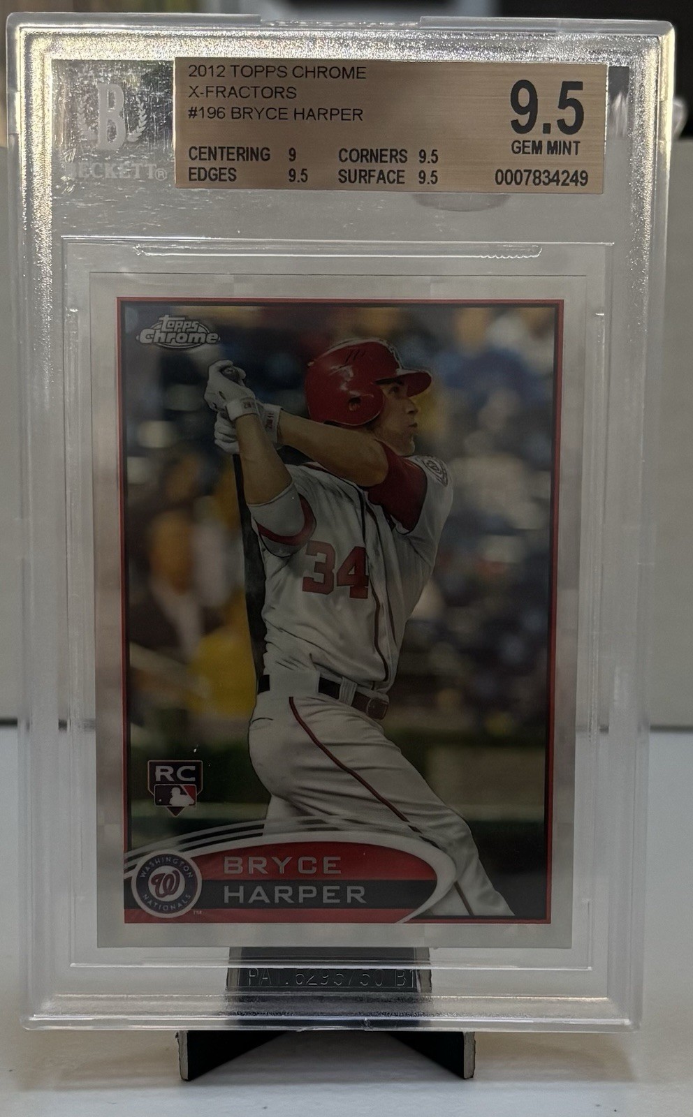 2012 Topps Chrome BRYCE HARPER #196 X-Fractor (RC) BGS 9.5 Gem Mint PHILLIES
