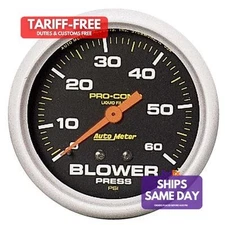 Autometer 5402, One 0-60 Blower Pressure Aftermarket High Performance Racing Par