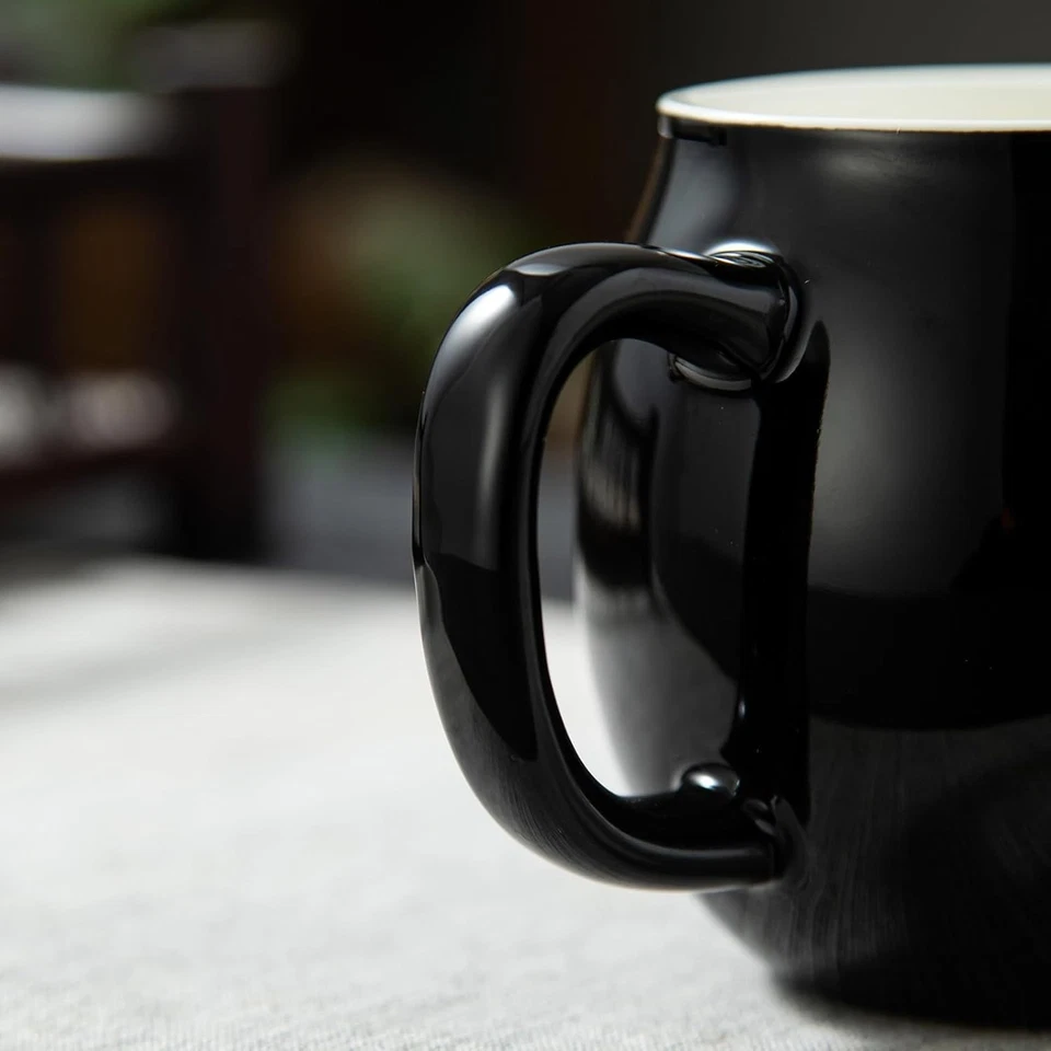 Taza de té de cerámica con infusor y tapa, taza con tapa para remojar Foto 2 de 4