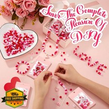 DIY Bead Bracelets 18 Set Valentines Gifts for Kids Heart Charms Jewelry Making