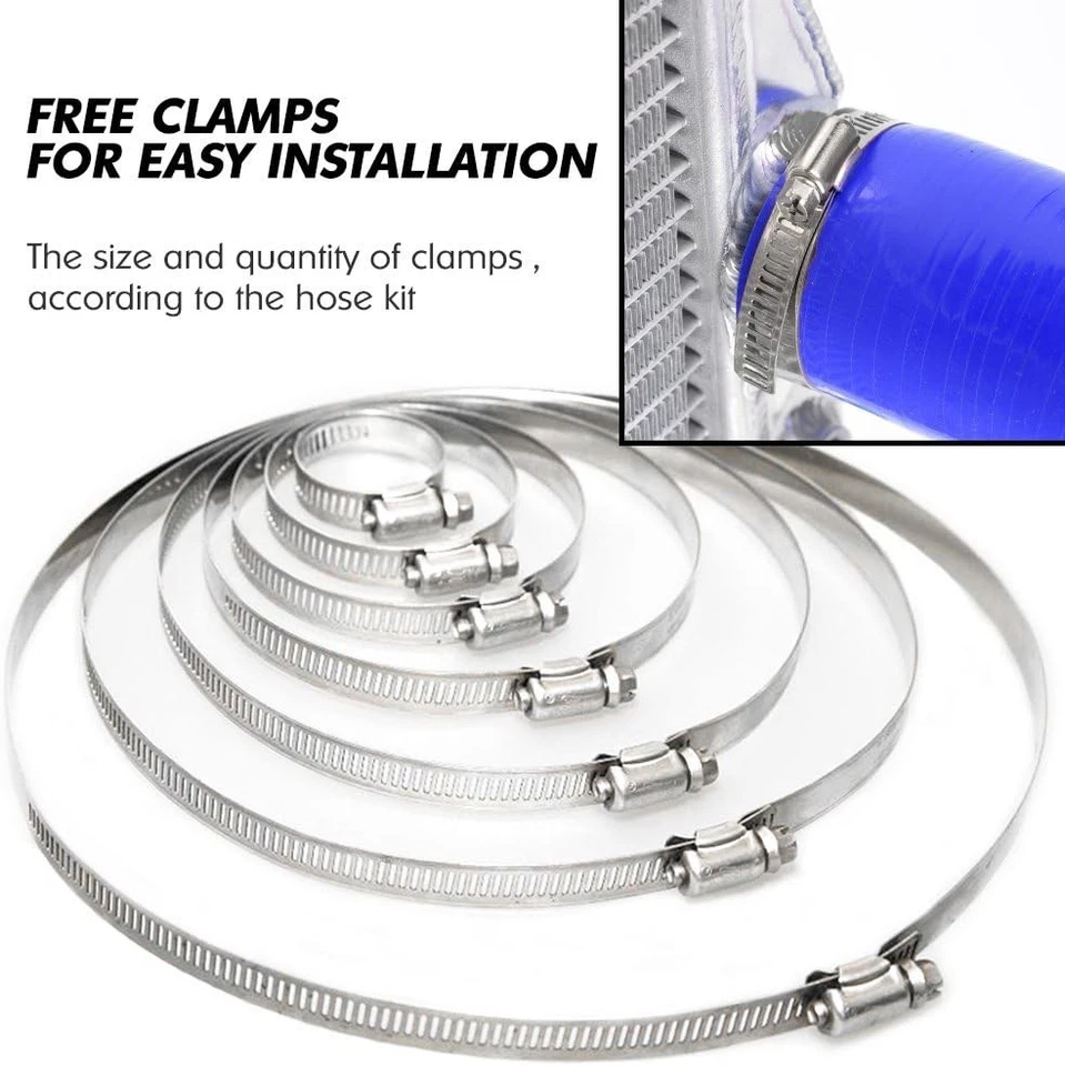 Blue Silicone Radiator Hose Kit Fit For 1992-2000 Honda Civic D15 D16 SOHC EG/EK Foto 3 de 4