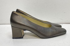 Nine West Women's High Heels Gold Faux Leather Slip-On Size 8M