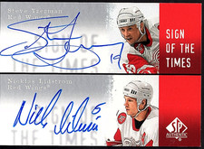 STEVE YZERMAN NICKLAS LIDSTROM 2000-01 SP Authentic Sign Of The Times Auto SSP