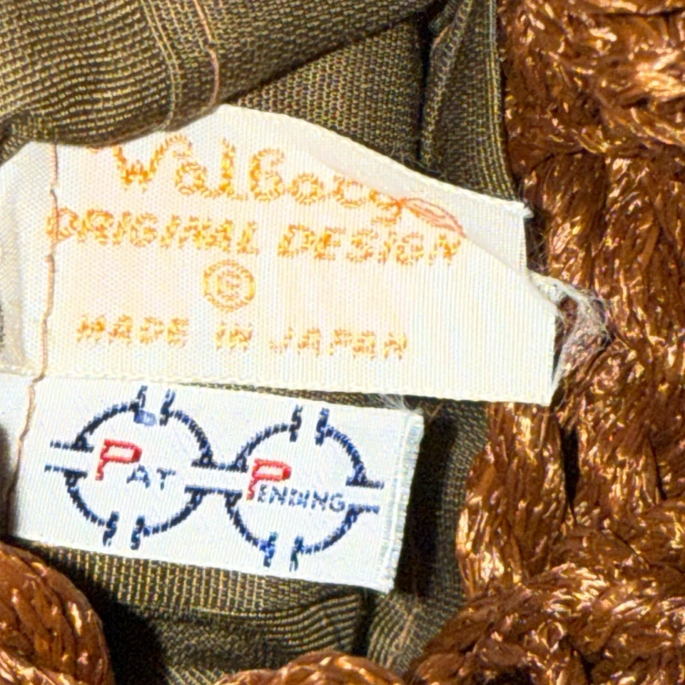 Bolso Cartera Mujer Vintage Con Cuentas WALBORG Marrón Cuentas Flecos Hecho a Mano en Japón Foto 2 de 4