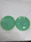 Fire King Jadeite 3-Section Divided Plates 9.5” Set of 2 Vintage USA Oven Ware
