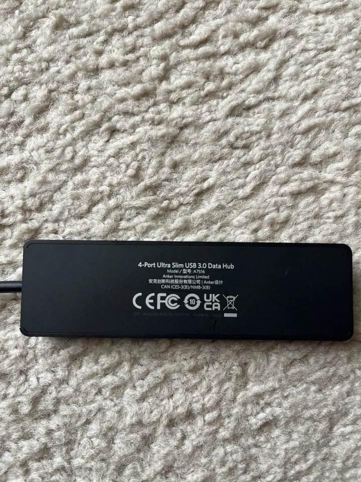 Anker A7516 0.7 ft 4-Port USB 3.0 Ultra Slim Data Hub - Black - Image 3 of 3