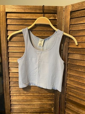 C'est Moi Crop Tank Top Light Blue OS (fits most)