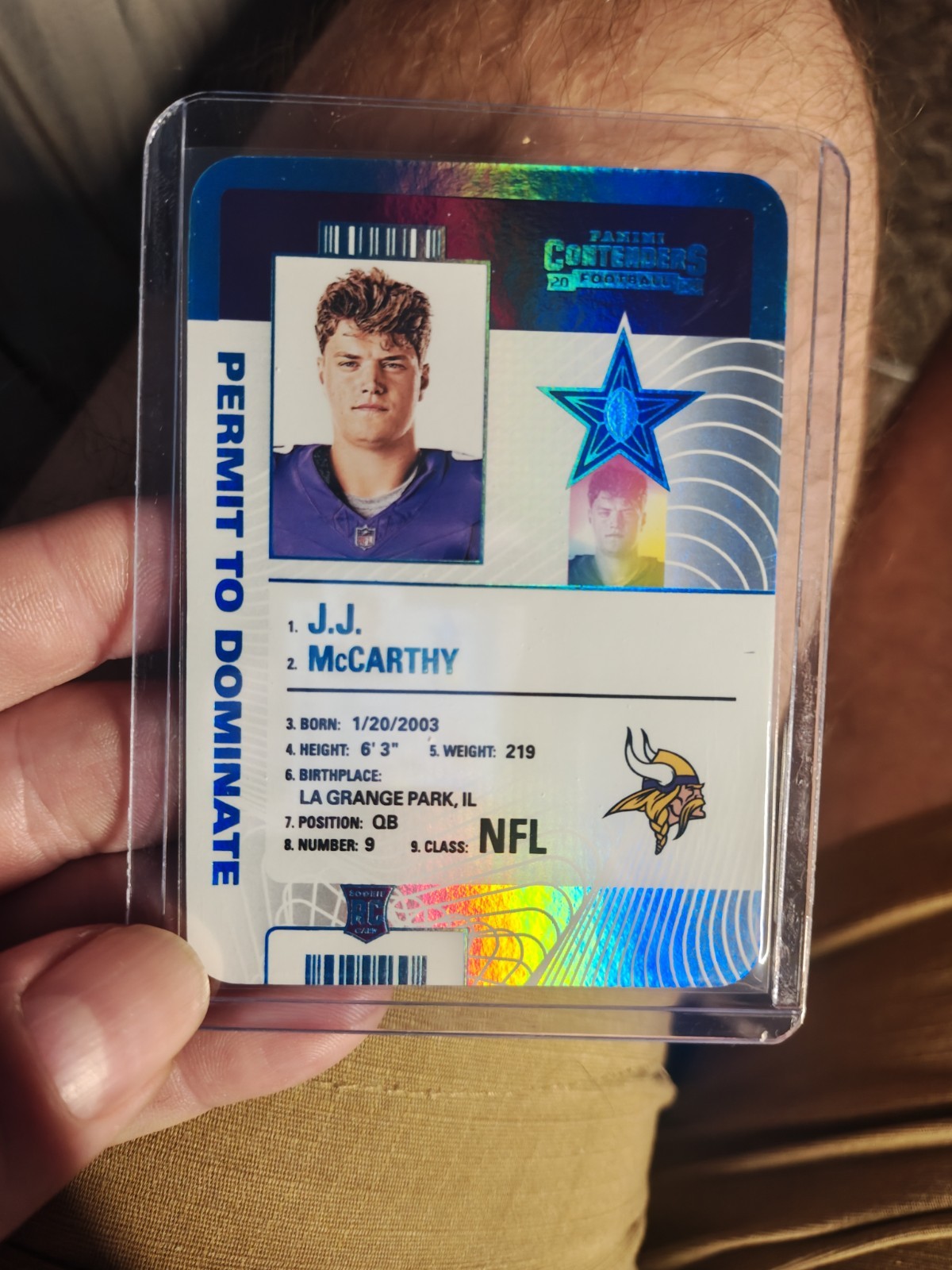 🔥JJ MCCARTHY🔥2024 Panini Contenders Permit To Dominate Case Hit🔥